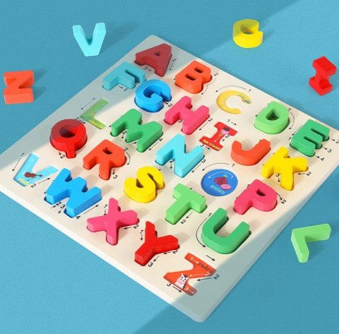 PUZZLE DREWNIANE ALFABET LITERKI NAUKA JHTOY-330 PUZZLE DREWNIANE ALFABET LITERKI NAUKA JHTOY-330