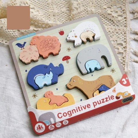 PUZZLE DREWNIANE EDUKACYJNE ZWIERZĘTA Z MŁODYMI ZKB-2053 PUZZLE DREWNIANE EDUKACYJNE ZWIERZĘTA Z MŁODYMI ZKB-2053