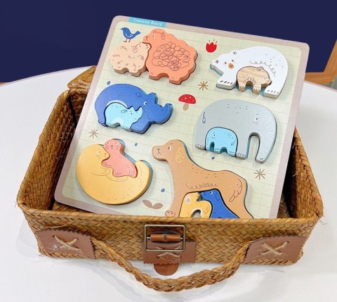 PUZZLE DREWNIANE EDUKACYJNE ZWIERZĘTA Z MŁODYMI ZKB-2053 PUZZLE DREWNIANE EDUKACYJNE ZWIERZĘTA Z MŁODYMI ZKB-2053