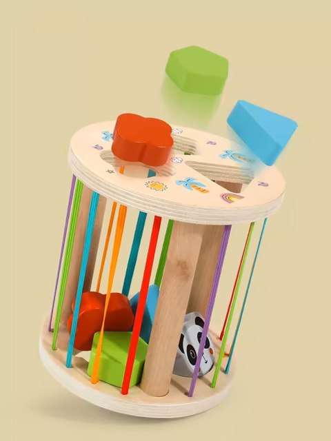 DREWNIANY SORTER KLOCKÓW ELASTYCZNA KOSTKA SENSORYCZNA MONTESSORI GUMKI 6 KLOCKÓW DREWNIANY SORTER KLOCKÓW ELASTYCZNA KOSTKA SENSORYCZNA MONTESSORI GUMKI 6 KLOCKÓW