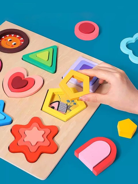 PUZZLE DREWNIANE KSZTAŁTY DOPASOWYWANIE EDUKACYJNE FIGURY MONTESSORI PUZZLE DREWNIANE KSZTAŁTY DOPASOWYWANIE EDUKACYJNE FIGURY MONTESSORI