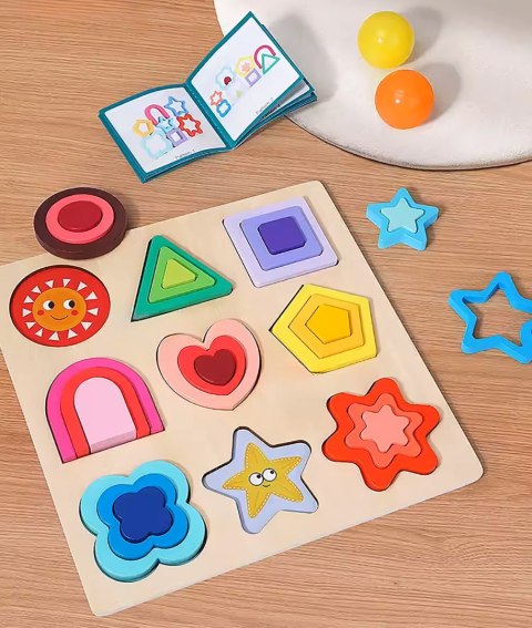 PUZZLE DREWNIANE KSZTAŁTY DOPASOWYWANIE EDUKACYJNE FIGURY MONTESSORI PUZZLE DREWNIANE KSZTAŁTY DOPASOWYWANIE EDUKACYJNE FIGURY MONTESSORI
