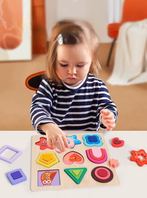 PUZZLE DREWNIANE KSZTAŁTY DOPASOWYWANIE EDUKACYJNE FIGURY MONTESSORI PUZZLE DREWNIANE KSZTAŁTY DOPASOWYWANIE EDUKACYJNE FIGURY MONTESSORI
