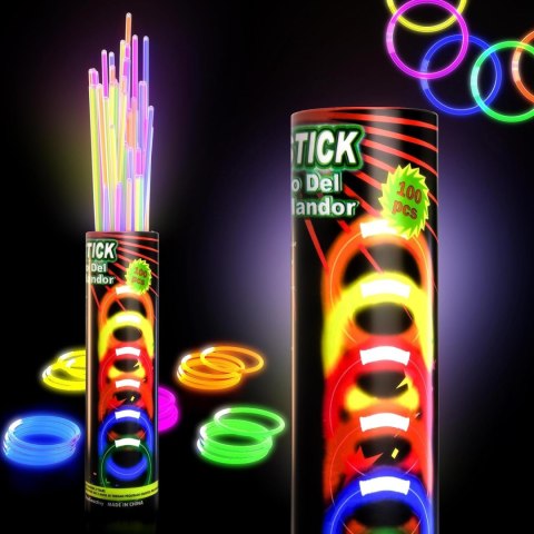 Świecące Bransoletki Fluorescencyjne Opaski Światło Chemiczne 100 Pałeczki Świecące Bransoletki Fluorescencyjne Opaski Światło Chemiczne 100 Pałeczki