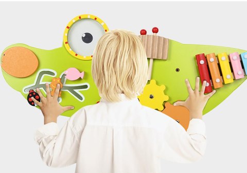 TABLICA SENSORYCZNA MANIPULACYJNA MONTESSORI KROKODYL TABLICA SENSORYCZNA MANIPULACYJNA MONTESSORI KROKODYL