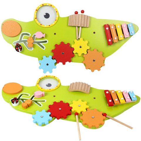 TABLICA SENSORYCZNA MANIPULACYJNA MONTESSORI KROKODYL TABLICA SENSORYCZNA MANIPULACYJNA MONTESSORI KROKODYL