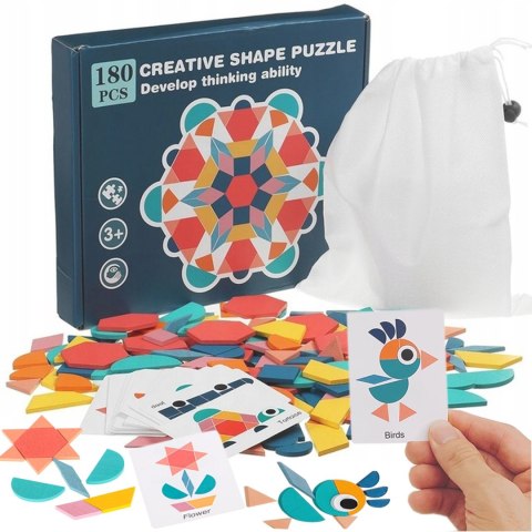 UKŁADANKA KLOCKI PUZZLE DREWNIANE MONTESSORI 180 el. UKŁADANKA KLOCKI PUZZLE DREWNIANE MONTESSORI 180 el.