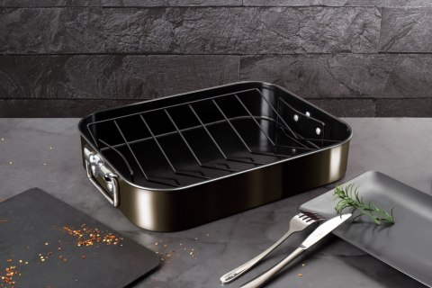 BRYTFANNA DO PIECZENIA Z RUSZTEM 41.5X32CM BERLINGER HAUS SHINY BLACK BH-7849 BRYTFANNA DO PIECZENIA Z RUSZTEM 41.5X32CM BERLINGER HAUS SHINY BLACK BH-7849