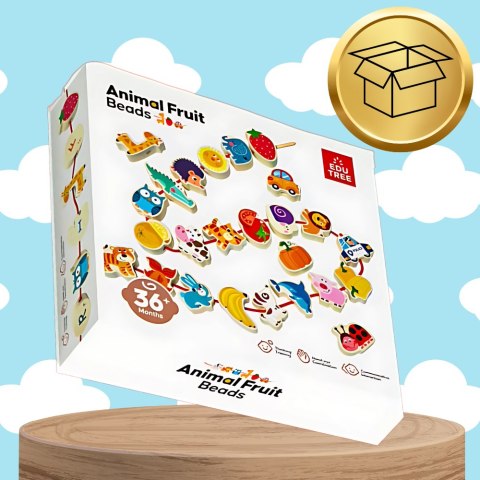 KORALIKI KLOCKI DREWNIANE DO NAWLEKANIA MONTESSORI 42 EL. ALFABET ZWIERZĘTA OWOCE KORALIKI KLOCKI DREWNIANE DO NAWLEKANIA MONTESSORI 42 EL. ALFABET ZWIERZĘTA OWOCE
