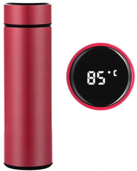 KUBEK TERMICZNY TERMOS SMART LED 500ML BORDOWY KUBEK TERMICZNY TERMOS SMART LED 500ML BORDOWY