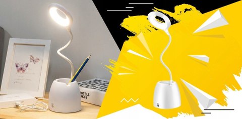 LAMPKA BIURKOWA LED BIAŁA Z POJEMNIKIEM LAMPKA BIURKOWA LED BIAŁA Z POJEMNIKIEM