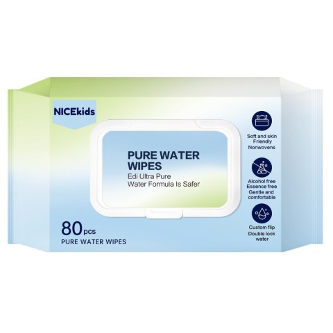 NICEKIDS Chusteczki nawilżane Pure Water Wipes 99,9% wody 24x80 szt NICEKIDS Chusteczki nawilżane Pure Water Wipes 99,9% wody 24x80 szt