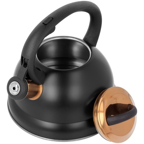 CZAJNIK STALOWY 2.5L INDUKCJA GAZ BRUNBESTE BB-2457 CZARNY ROSE GOLD CZAJNIK STALOWY 2.5L INDUKCJA GAZ BRUNBESTE BB-2457 CZARNY ROSE GOLD