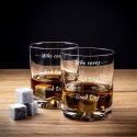 Etui na whisky i 2 szklanki Who cares prezent ślub