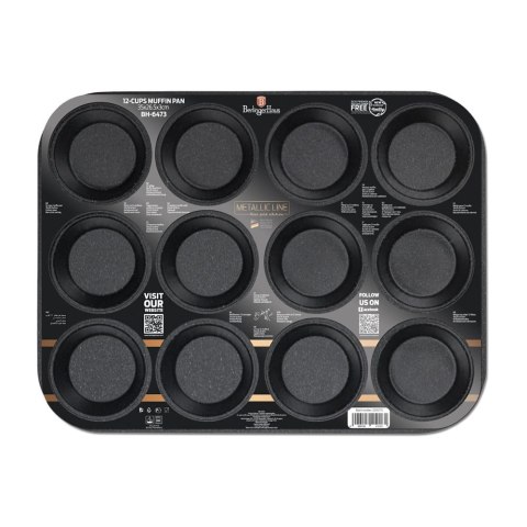 FORMA DO PIECZENIA MUFFINÓW x12 BERLINGER HAUS METALLIC ROSE GOLD BH-6473 FORMA DO PIECZENIA MUFFINÓW x12 BERLINGER HAUS METALLIC ROSE GOLD BH-6473