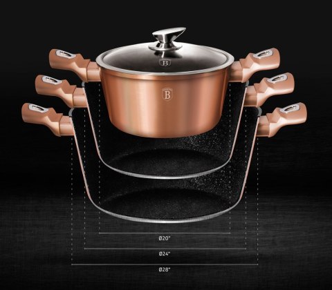 GARNEK 4.5L 24CM BERLINGER HAUS METALLIC LINE ROSE GOLD BH-1515-N GARNEK 4.5L 24CM BERLINGER HAUS METALLIC LINE ROSE GOLD BH-1515-N