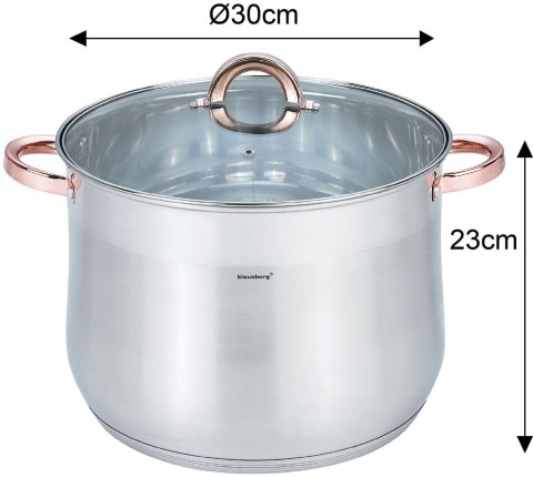 GARNEK STALOWY GASTRONOMICZNY 16L 30CM KLAUSBERG KB-7796 ROSE GOLD GARNEK STALOWY GASTRONOMICZNY 16L 30CM KLAUSBERG KB-7796 ROSE GOLD