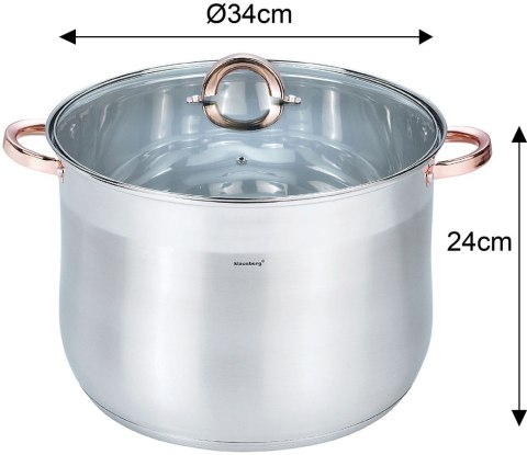 GARNEK STALOWY GASTRONOMICZNY 22.4L 34CM KLAUSBERG KB-7798 ROSE GOLD GARNEK STALOWY GASTRONOMICZNY 22.4L 34CM KLAUSBERG KB-7798 ROSE GOLD