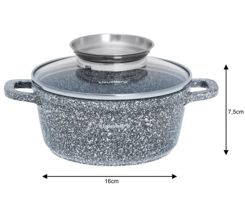 GARNEK Z POW. MARMUROWĄ 1.3L 16cm KLAUSBERG KB-7519 GARNEK Z POW. MARMUROWĄ 1.3L 16cm KLAUSBERG KB-7519
