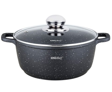 GARNEK Z POWŁ. MARMUR. 4.5L 24CM KINGHOFF KH-1595 GARNEK Z POWŁ. MARMUR. 4.5L 24CM KINGHOFF KH-1595