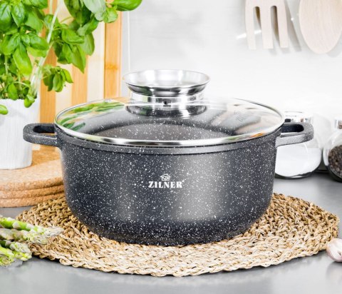 GARNEK z POWŁOKĄ MARMUROWĄ 5.5L 26cm ZILNER ZL-9006 GARNEK z POWŁOKĄ MARMUROWĄ 5.5L 26cm ZILNER ZL-9006
