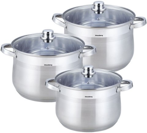 GARNKI GASTRO 6 ELE 10.7L+13L+16L KLAUSBERG STOCK POT KB-7178 GARNKI GASTRO 6 ELE 10.7L+13L+16L KLAUSBERG STOCK POT KB-7178