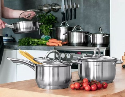 GARNKI KiNGHOFF JUMBO SILVER 12 ELE KH-4450 GARNKI KiNGHOFF JUMBO SILVER 12 ELE KH-4450