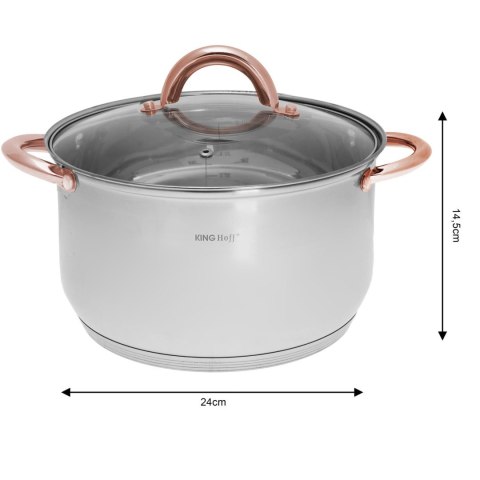 GARNKI STALOWE 8 EL. KINGHOFF ROSEGOLD KH-1763