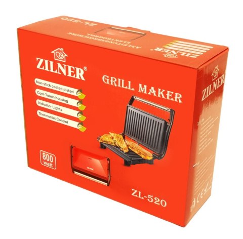 GRILL ELEKTRYCZNY 800W ZILNER ZL-520 GRILL ELEKTRYCZNY 800W ZILNER ZL-520