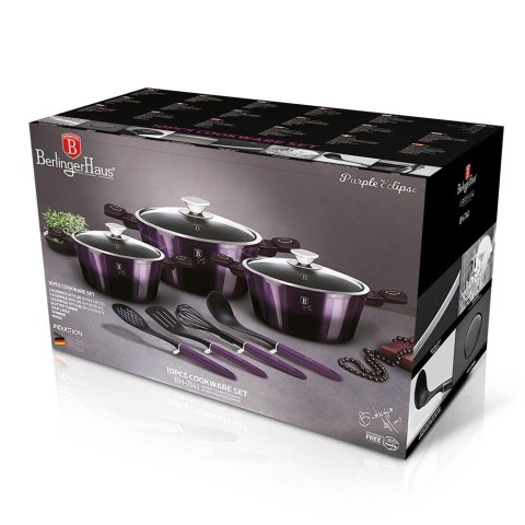KOMPLET GARNKÓW Z POWŁOKĄ TYTANOWĄ 10 ELEMENTÓW BERLINGER HAUS PURPLE ECLIPSE BH-7141 KOMPLET GARNKÓW Z POWŁOKĄ TYTANOWĄ 10 ELEMENTÓW BERLINGER HAUS PURPLE ECLIPSE BH-7141