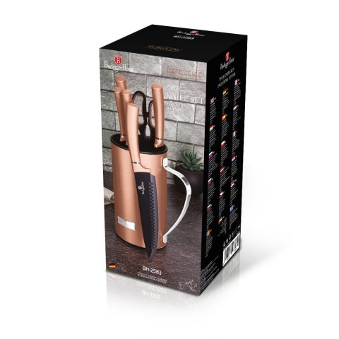 KOMPLET NOŻY W STOJAKU 7 EL. BERLINGER HAUS ROSE GOLD BH-2583 KOMPLET NOŻY W STOJAKU 7 EL. BERLINGER HAUS ROSE GOLD BH-2583