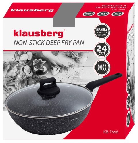 PATELNIA GŁĘBOKA Z POWŁOKĄ MARMUROWĄ 24CM KLAUSBERG KB-7666 PATELNIA GŁĘBOKA Z POWŁOKĄ MARMUROWĄ 24CM KLAUSBERG KB-7666