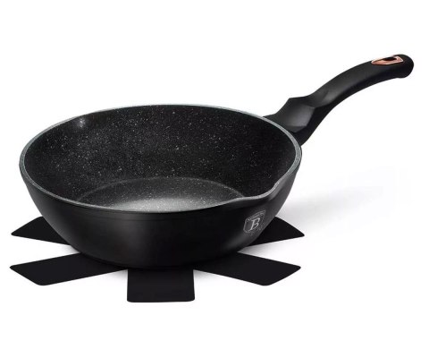 PATELNIA GRANITOWA 24CM WYLEWEKI GŁĘBOKA BERLINGER HAUS BLACK ROSE BH-6184