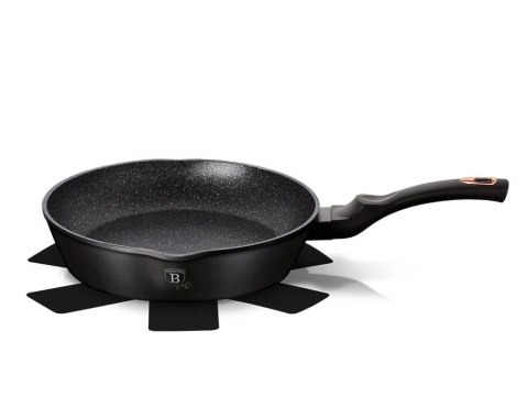 PATELNIA GRANITOWA 24CM WYLEWEKI GŁĘBOKA BERLINGER HAUS BLACK ROSE BH-6184
