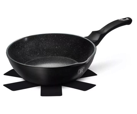 PATELNIA GRANITOWA 24CM WYLEWKI GŁĘBOKA BERLINGER HAUS BLACK SILVER BH-6185 PATELNIA GRANITOWA 24CM WYLEWKI GŁĘBOKA BERLINGER HAUS BLACK SILVER BH-6185