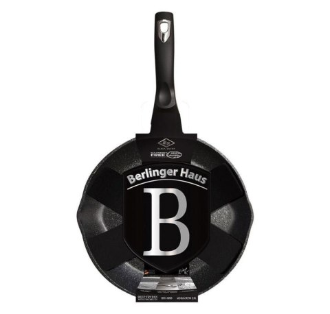PATELNIA GRANITOWA 24CM WYLEWKI GŁĘBOKA BERLINGER HAUS BLACK SILVER BH-6185 PATELNIA GRANITOWA 24CM WYLEWKI GŁĘBOKA BERLINGER HAUS BLACK SILVER BH-6185