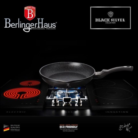 PATELNIA GRANITOWA 24CM WYLEWKI GŁĘBOKA BERLINGER HAUS BLACK SILVER BH-6185 PATELNIA GRANITOWA 24CM WYLEWKI GŁĘBOKA BERLINGER HAUS BLACK SILVER BH-6185