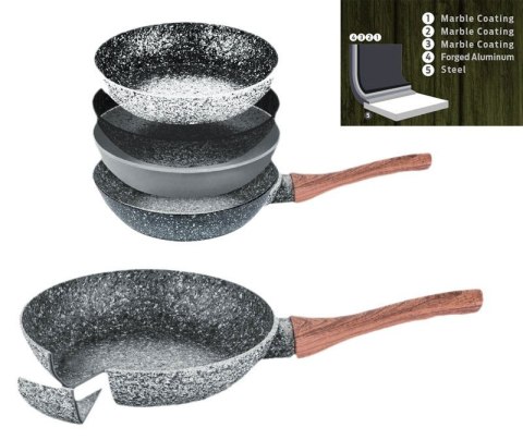 PATELNIA / WOK 24CM KiNGHOFF GRANIT WOOD KH-1170 / 1583 PATELNIA / WOK 24CM KiNGHOFF GRANIT WOOD KH-1170 / 1583