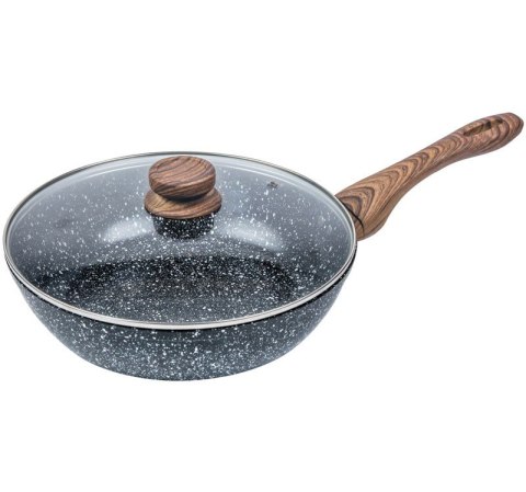 PATELNIA / WOK 28CM KiNGHOFF GRANIT WOOD KH-1171 / 1584 PATELNIA / WOK 28CM KiNGHOFF GRANIT WOOD KH-1171 / 1584