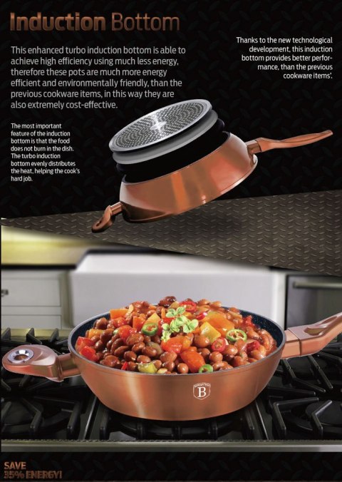 PATELNIA GRANITOWA 28CM BERLINGER HAUS METALLIC LINE ROSEGOLD BH-1518-N PATELNIA GRANITOWA 28CM BERLINGER HAUS METALLIC LINE ROSEGOLD BH-1518-N