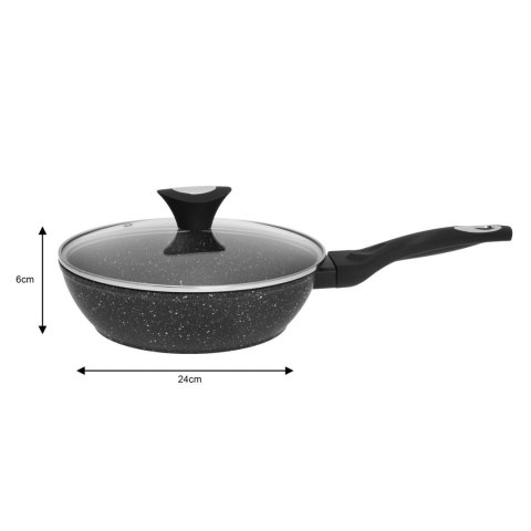 PATELNIA GRANITOWA GŁĘBOKA 24CM KLAUSBERG MARMO GOLD KB-7295 PATELNIA GRANITOWA GŁĘBOKA 24CM KLAUSBERG MARMO GOLD KB-7295