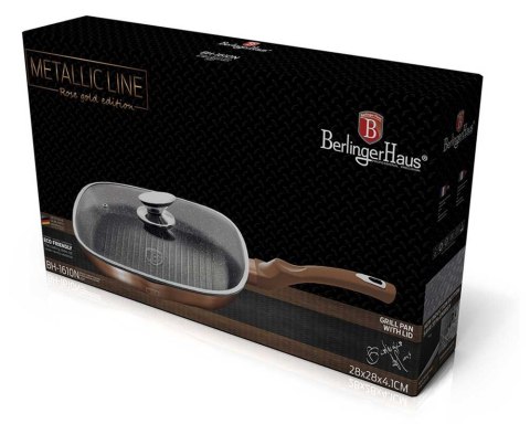 PATELNIA GRANITOWA GRILL 28CM BERLINGER HAUS METALLIC LINE ROSE GOLD BH-1610-N PATELNIA GRANITOWA GRILL 28CM BERLINGER HAUS METALLIC LINE ROSE GOLD BH-1610-N