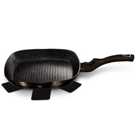PATELNIA GRANITOWA GRILLOWA 28x28cm BERLINGER HAUS SHINY BLACK BH-6611 PATELNIA GRANITOWA GRILLOWA 28x28cm BERLINGER HAUS SHINY BLACK BH-6611