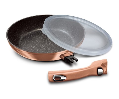 PATELNIA GRANITOWA Z ODPINANĄ RĄCZKĄ 28cm BERLINGER HAUS ROSE GOLD BH-1949 PATELNIA GRANITOWA Z ODPINANĄ RĄCZKĄ 28cm BERLINGER HAUS ROSE GOLD BH-1949
