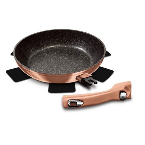 PATELNIA GRANITOWA Z ODPINANĄ RĄCZKĄ 28cm BERLINGER HAUS ROSE GOLD BH-1949 PATELNIA GRANITOWA Z ODPINANĄ RĄCZKĄ 28cm BERLINGER HAUS ROSE GOLD BH-1949