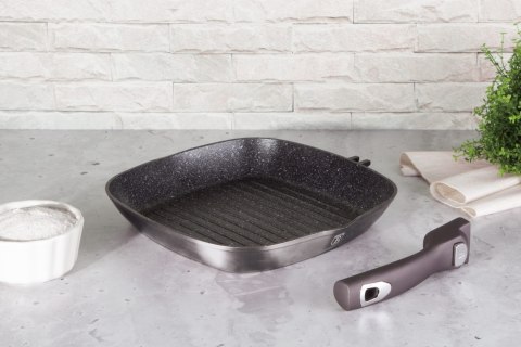 PATELNIA Z POWŁ. GRANITOWĄ GRILL 28cm Z ODPINANĄ RĄCZKĄ BERLINGER HAUS Carbon Pro BH-6914 PATELNIA Z POWŁ. GRANITOWĄ GRILL 28cm Z ODPINANĄ RĄCZKĄ BERLINGER HAUS Carbon Pro BH-6914