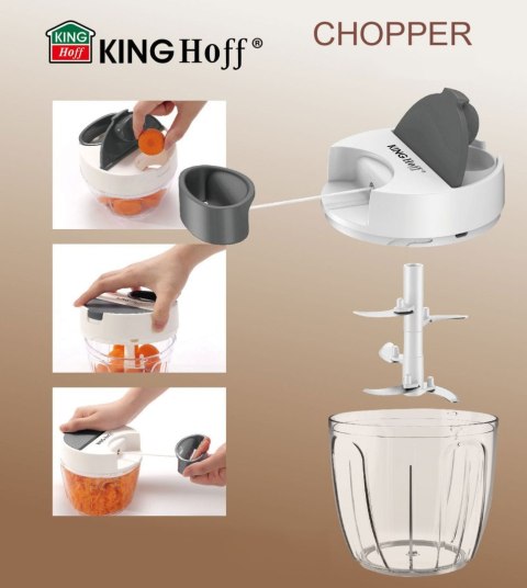 ROZDRABNIACZ SIEKACZ KUCHENNY SZNURKOWY 400ML KINGHOFF KH-1881 ROZDRABNIACZ SIEKACZ KUCHENNY SZNURKOWY 400ML KINGHOFF KH-1881