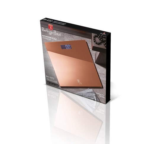 SZKLANA WAGA ŁAZIENKOWA ULTRA SLIM BERLINGER HAUS ROSE GOLD BH-9353 SZKLANA WAGA ŁAZIENKOWA ULTRA SLIM BERLINGER HAUS ROSE GOLD BH-9353