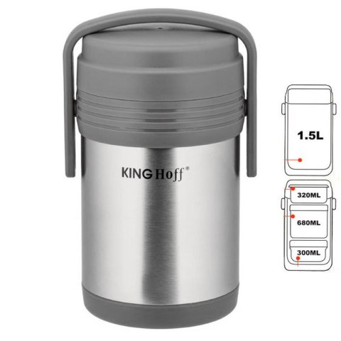 TERMOS OBIADOWY STALOWY KiNGHOFF 1.5L KH-4075 TERMOS OBIADOWY STALOWY KiNGHOFF 1.5L KH-4075