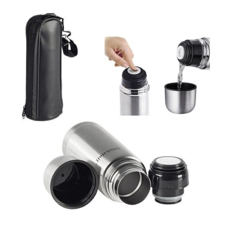 TERMOS STALOWY Z POKROWCEM 0,5L KiNGHOFF KH-4052 TERMOS STALOWY Z POKROWCEM 0,5L KiNGHOFF KH-4052